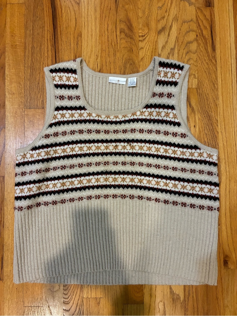 Preswick & Moore Fair Isle Stripe Sweater Vest